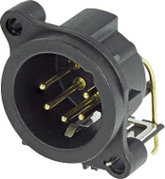 Neutrik NC5MAH XLR connector Flensstekker, contacten haaks Aantal polen: 5 Zwart 1 stuk(s)