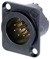Neutrik NC6MD LX B CON XLR connector Flensstekker, contacten recht Aantal polen: 6 Zwart 1 stuk(s)