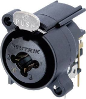 Neutrik NCJ6FA H XLR connector Flensbus, contacten haaks Aantal polen: 3 Zwart 1 stuk(s)