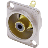 Neutrik NF2D0 Cinch connector Flensbus, contacten recht Aantal polen: 2 Zilver, Zwart 1 stuk(s)