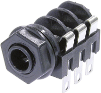 Neutrik NMJ6HC S Jackplug 6,35 mm Bus, inbouw horizontaal Aantal polen: 3 Stereo Zwart 1 stuk(s)