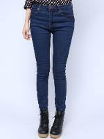 New Fashion Pencil Pants Retro Elastic Slim Blue Long Demin Jeans