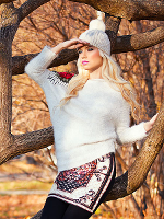 New Fashion Women Plush Cutout Rose Irregular Sweaters