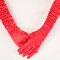 New Special Wedding Dress Bridal Long Finger White Satin Gloves