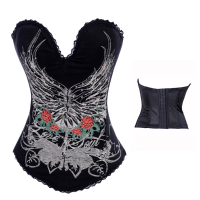 New Unique Floral Printing Pattern Satin Corset Bustier