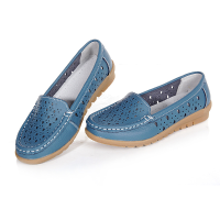New Women Casual Comfortable Flat Loafers Spring Summer Leather Slip On Flats Shoes