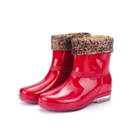 New Women Fashion Non Slip Waterproof Pvc Rubber Ankle Short Rian Boots