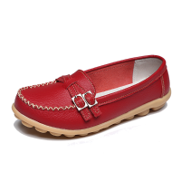 New Women Flat Loafers Casual Comfortable Soft Slip On Leather Flats Shoes