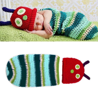 Newborn Baby Crochet Knit Photo Photography Prop Caterpillar Hat Costume Outfits