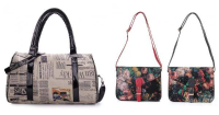 Newspaper Printing Pattern Handbag Shoulder Bag