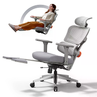 NEWTRAL NT002 Ergonomische Bureaustoel met Voetensteun Hoge Rugleuning Bureau Stoel met Unieke Verstelbare Lendesteun Zi