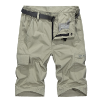 Nianjeep Men's Leisure Outdoor Quick Drying Breathable Stretch Shorts Big Pockets Casual Trousers