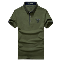Nianjeep Summer Men's Fashion T Shirt Cotton Lapel T Shirt Short Sleeve Polo Shirt