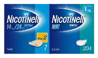 Nicotinell Combineer Pleister 14 mg (7st) en Zuigtablet Mint 1 mg (204st)  