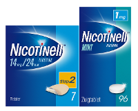 Nicotinell Combineer Pleister 14 mg (7st) en Zuigtablet Mint 1 mg (96st)  