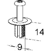 DF M   Rivet for slotted cable trunk 9mm DF M