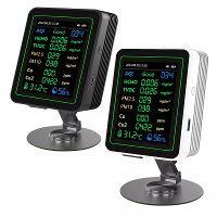 NIEUWE 12 in 1 Luchtkwaliteitsmonitor Formaldehyde Ruimte Contrastfunctie TVOC CO CO2 PM2.5 PM10 Temperatuur Vochtigheid