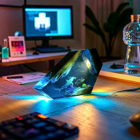 NIKOLATOY De Onderwaterwereld Creatieve Hars Nachtlamp Houten Basis Bureau Ornament