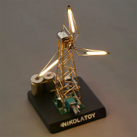 NIKOLATOY DIY Draaiende Windmolen Nachtlamp Creatief Desktop Ornament Decoratieve Tafellicht Handgemaakt Metalen Ambacht