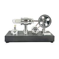 NikolaToy Spiegeldank gepolijste Stirlingmotor met ingebouwde voltmeter USB plug Uniek creatief bureau ornamenten wetens