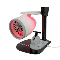 NIKOLATOY Creatieve Desktop JetFan Turbine Motorvorm Voorzien van Vernevelaar Rood/Blauw Achterlichten Wetenschappelijke