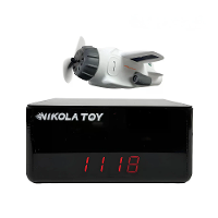 NIKOLATOY Schattige Maglev Mini Vliegtuig Creatieve Klok Bureau Ornamenten Decoratieve Speelgoed Wetenschap Ontdekking S