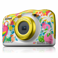Nikon W150 Hawaii Digitale camera 13.2 Mpix Zoom optisch: 3 x Bont, Wit Waterdicht, Stofdicht, Schokbestendig, Bluetooth, Onderwatercamera