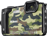 Nikon W300 Digitale camera 16 Mpix Zoom optisch: 5 x Camouflage WiFi, Waterdicht, 4K Video, GPS, Schokbestendig, Stofdicht, Bluetooth, Full HD video opname