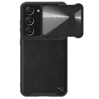 Nillkin Anti kras Schokbestendig Mobiele Telefoon Case met Lens Push Cover Lederen Beschermhoes voor Samsung Galaxy S23/