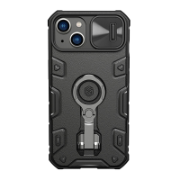NILLKIN Anti kras Schokbestendig Mobiele Telefoon Case met Ring Beugel Lens Schuif Beschermhoes Vier hoeken Airbags Magn