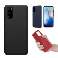 NILLKIN Bumpers Schokbestendig Anti vingerafdruk Glad Soft Vloeibaar siliconenrubber Achterkant Beschermhoes voor Samsun
