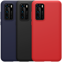 NILLKIN Bumpers Schokbestendig Anti vingerafdruk Glad Soft Vloeibare siliconen beschermhoes Achterkant voor Huawei P40