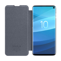 NILLKIN Frosted Scratchproof Omdraaien Cover PU lederen beschermhoes voor Samsung Galaxy S10