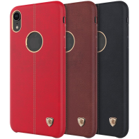 NILLKIN PU lederen schokbestendige harde pc achterkant beschermhoes voor iPhone XR