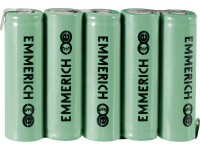 NiMH Accupack 6 V 1500 mAh AA (penlite) Z soldeerlip Emmerich 5AA ZLF