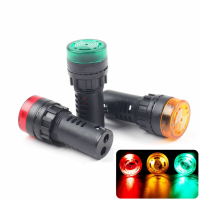 AD16 22SM 12 V 24 V 110 V 220 V 380 V 22mm Flash Signaal Licht LED Active Zoemer Piep Alarm Indicator Rood Groen Geel
