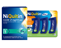 Niquitin Minizuigtabletten Mint 2.0Mg + Clear Pleisters 21mg Stap 1 7ST Combi