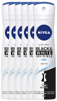 Nivea Black & White Invisible Pure Deodorant Spray Voordeelverpakking