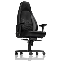 Noblechairs noblechairs ICON Echtleder Gaming Stuhl   schwarz/schwarz Zwart