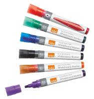 Nobo Liquid Ink 1901419 Whiteboardmarkerset Zwart, Rood, Groen, Blauw, Oranje, Violet 6 stuk(s)