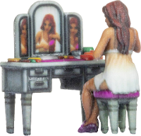 NOCH 10423 H0 Vrouw aan kaptafel figuren Geverfd, Zittend