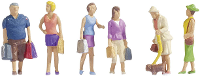 NOCH 15518 H0 Figuren aan het winkelen figuren Geverfd, Staand