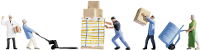 NOCH 45038 TT Magazijnmedewerkers figuren Geverfd, Staand