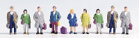 NOCH 45220 TT Reizigers figuren Geverfd, Staand