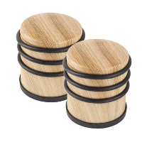 Nordix Deurstop 2 Stuks Deurstopper Deurbuffer Houtlook 7,9cm