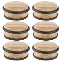 Nordix Deurstop 6 Stuks Deurstopper Deurbuffer Houtlook 4,7x10,4cm