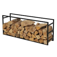 Nordix Houtrek Haardhout Opslag Binnen en Buiten Brandhout Rek Zwart 100x25x40cm