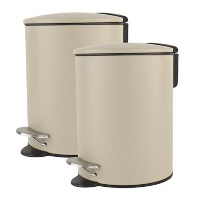 Nordix Pedaalemmer 3 Liter 2 stuks Badkamer Toilet Beige Metaal