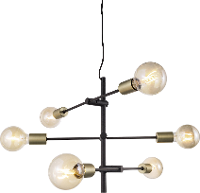 Nordlux Josefine 48933003 Hanglamp E27 Zwart (mat), Messing