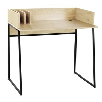 Bureau van metaal en hout in crèmekleur